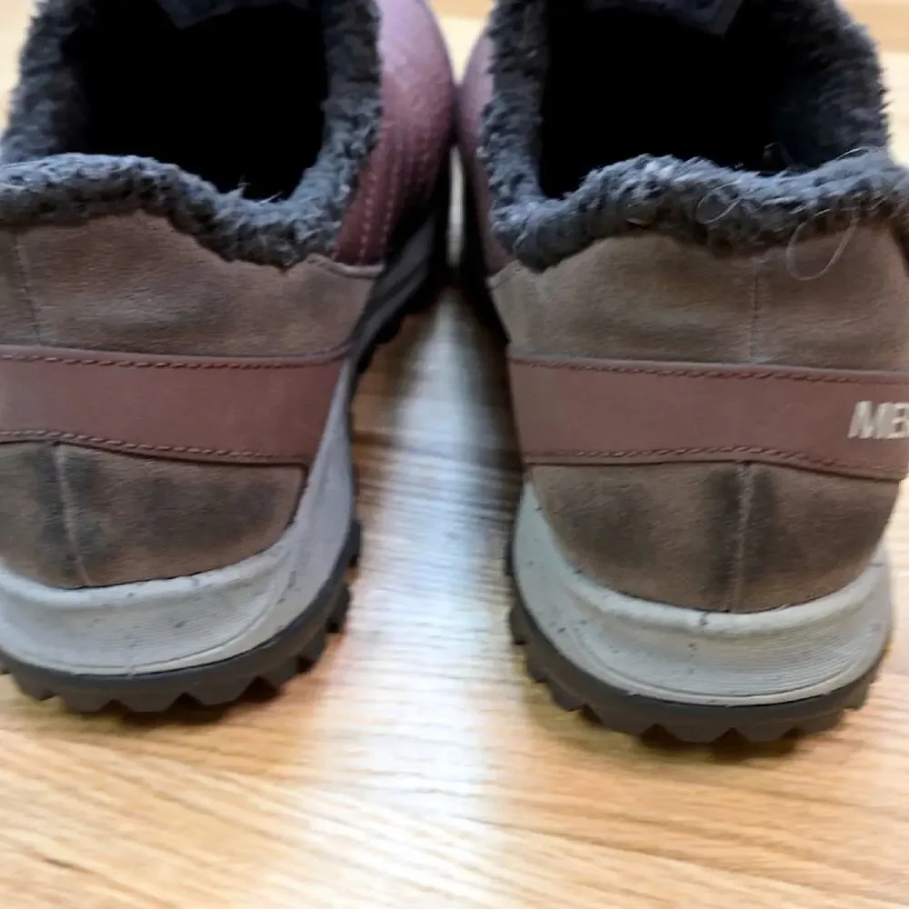 Merrell Antora Women’s Marron Quilted Fleece-Lined Sneaker Mocs Size 10